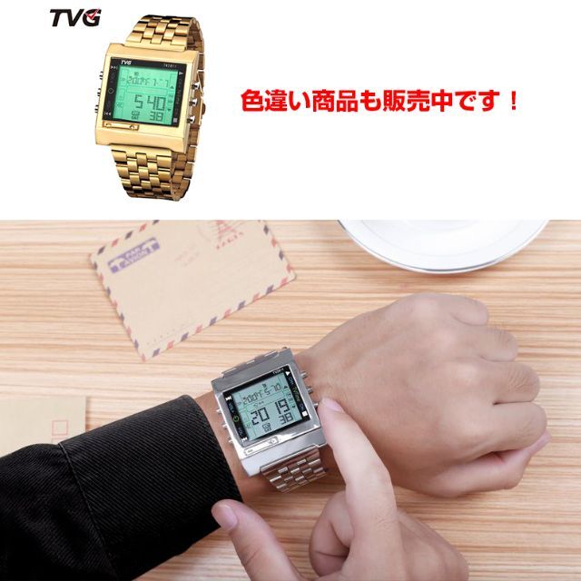 ★懐かしいレトロなテレビリモコンウォッチ デジタル腕時計 シルバー★2 メンズの時計(腕時計(デジタル))の商品写真