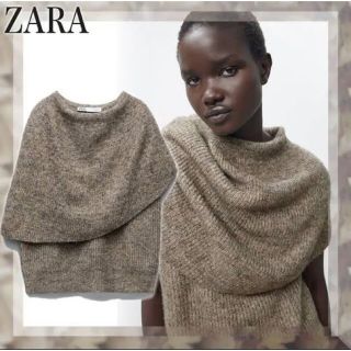 ザラ(ZARA)のZARA//ラップアラウンドカラーニットプルオーバー(ニット/セーター)