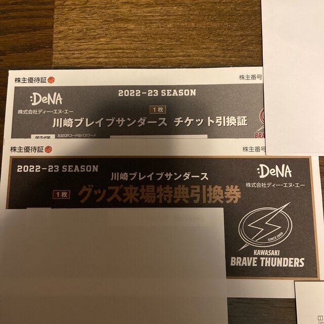 横浜DeNAベイスターズ(ヨコハマディーエヌエーベイスターズ)のDeNA ディー・エヌ・エー 株主優待 チケットの優待券/割引券(その他)の商品写真