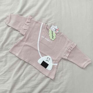 シマムラ(しまむら)のミモランド　しまむら　おにぎりポシェット付き長袖Tシャツ　80サイズ　ピンク(Ｔシャツ)