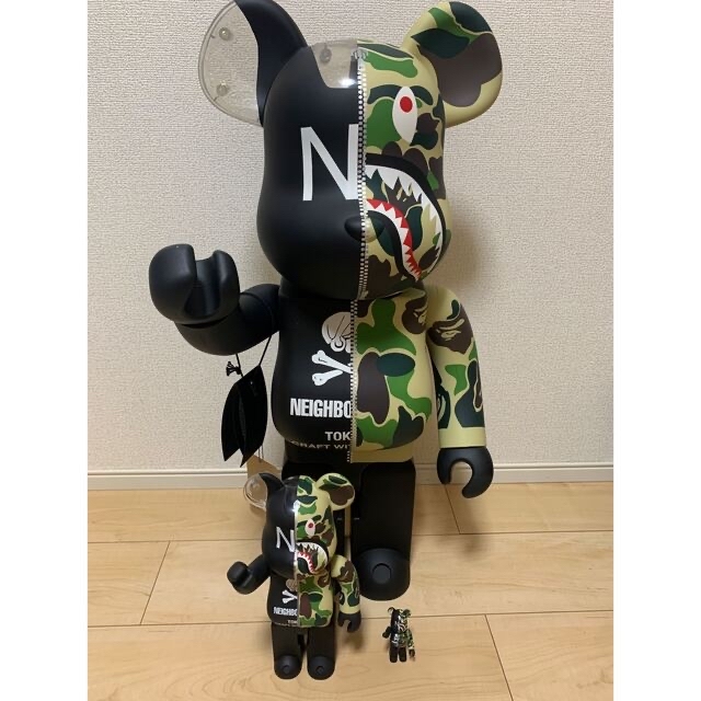 BAPE NBHD SHARK BE@RBRICK 100% 400%メンズ