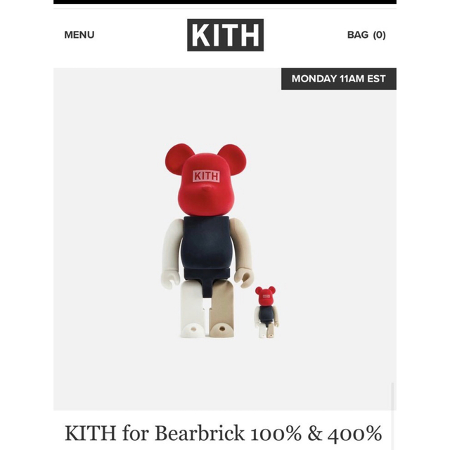 BE@RBRICK(ベアブリック)のkith ベアブリック ハンドメイドのおもちゃ(フィギュア)の商品写真