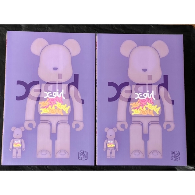 BE@RBRICK X-girl CLEAR PURPLE 100%&400%