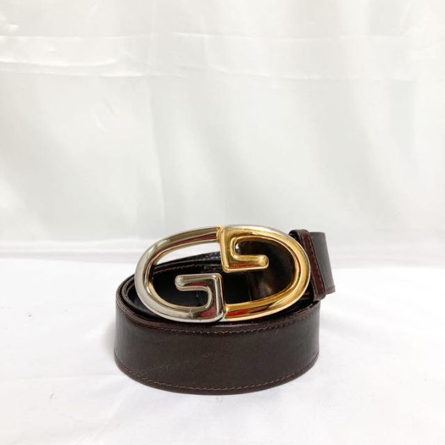 希少 オールドグッチ GG金具 ベルト ブラウン ヴィンテージ GUCCI 上品