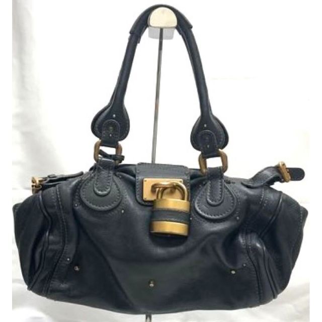 Chloe クロエ レザートートバッグ パディントン 南京錠 ブラック