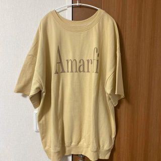 ビックTシャツ　５部袖　イエロー(Tシャツ(半袖/袖なし))