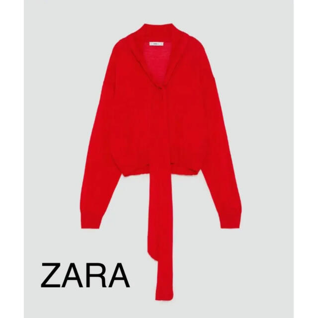 ZARA(ザラ)の新品 ZARA ザラ ニット セーター レッド Ｌ レディースのトップス(ニット/セーター)の商品写真