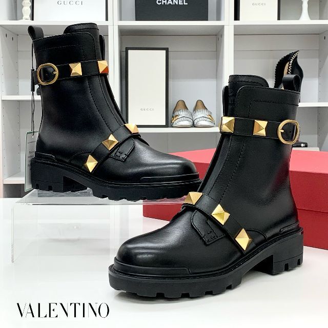 VALENTINO - 5289 未使用 ヴァレンティノ ローマンスタッズ レザー