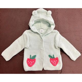 ベビーギャップ(babyGAP)のベビーギャップ ニットパーカー 70センチ ミントグリーン 美品(カーディガン/ボレロ)