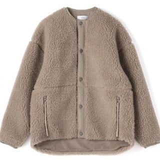 ハイク(HYKE)のHYKE 定番 FAUX SHEARLING JACKET ボアコート(ノーカラージャケット)