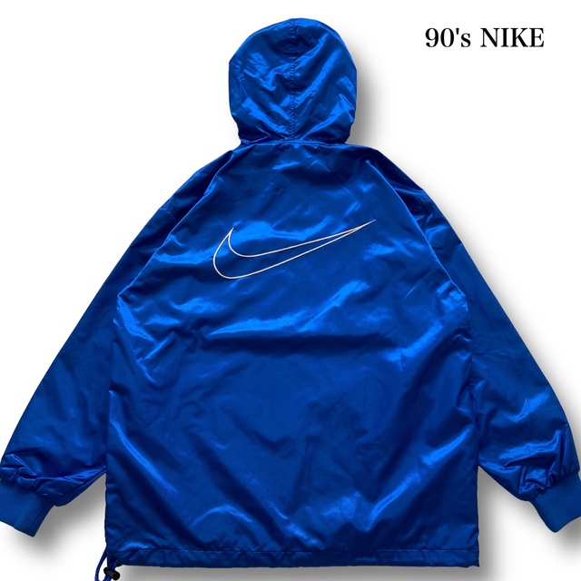 【NIKE】 90s ナイキ 銀タグ ハーフジップナイロンジャケット 刺繍ロゴ