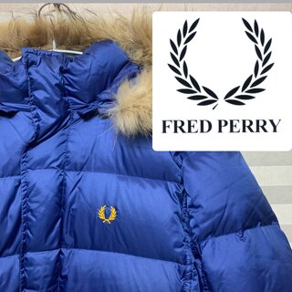 フレッドペリー(FRED PERRY)の【fred perry】ダウンジャケット　紺色(ダウンジャケット)