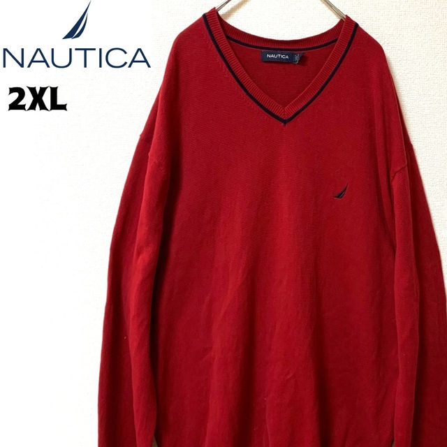 NAUTICA - NAUTICA ノーティカ ニットセーター ゆるだぼ プレーン ロゴ ...