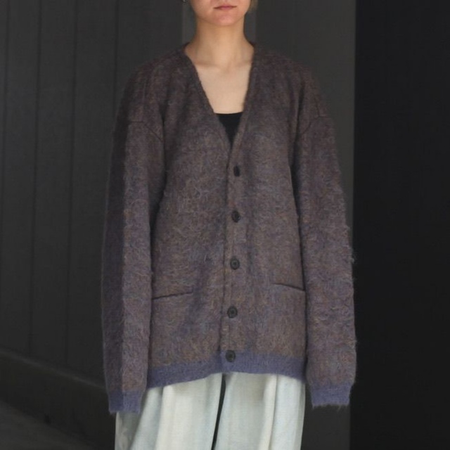 YOKE 4COLOR MIX JACQUARD MOHAIR CARDIGAN