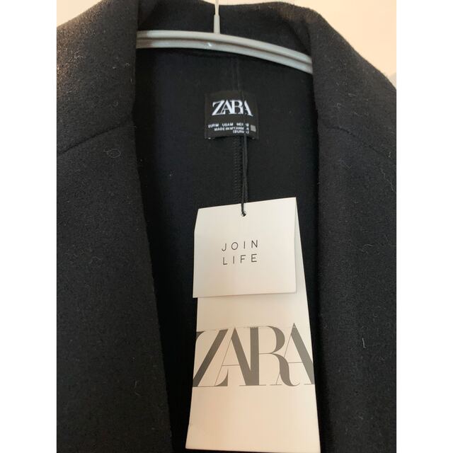 ZARA(ザラ)のZARAブラックロングコート レディースのジャケット/アウター(ロングコート)の商品写真