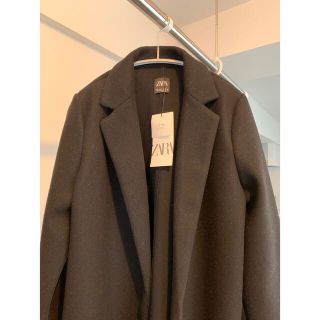 ザラ(ZARA)のZARAブラックロングコート(ロングコート)