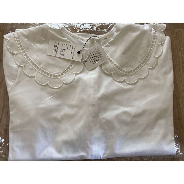 yori ヨリyori スカラップカラーロンTee ホワイト カットソー yori ヨリyori スカラップカラーロンTee ホワイト カットソー