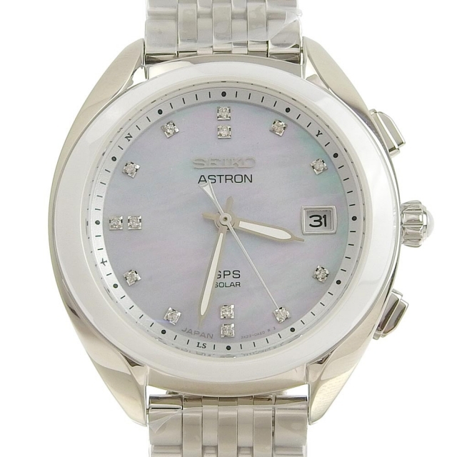 SEIKO - 【SEIKO】セイコー アストロン GPSソーラー 3X22-0AA0 STXD009 ステンレススチール ソーラー電波時計 アナログ表示 レディース ホワイトシェル文字盤 腕時計