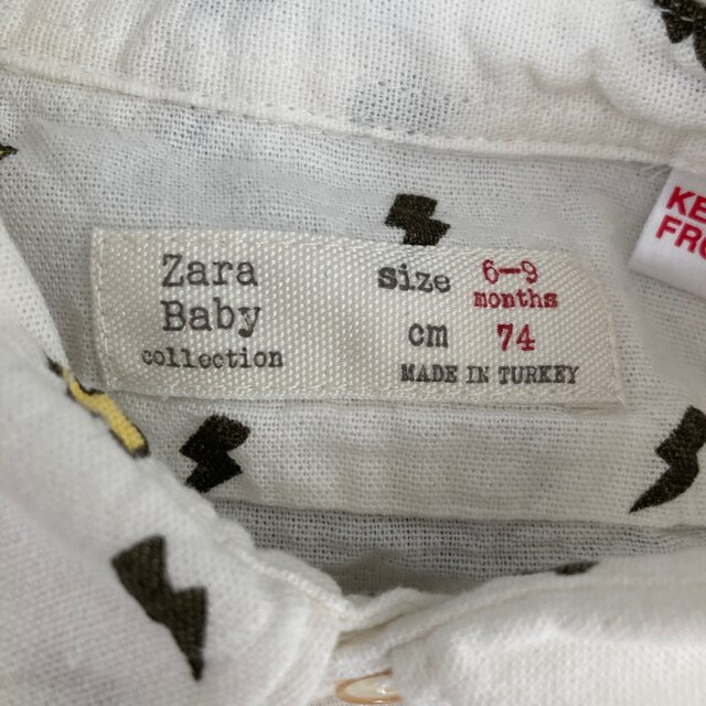 ZARA(ザラ)のZARA Baby カミナリ柄 シャツ 80cm キッズ/ベビー/マタニティのベビー服(~85cm)(シャツ/カットソー)の商品写真