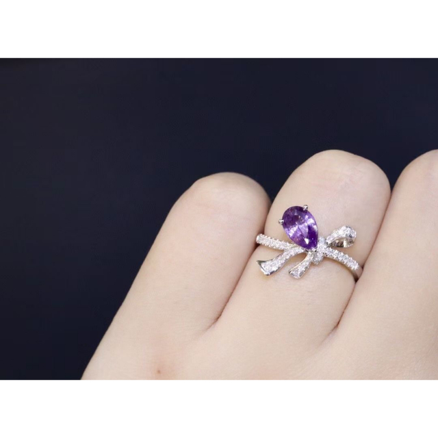 天然 紫ピンク サファイア ダイヤ リング1.19ct k18 f | www