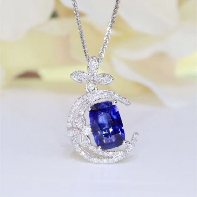 天然 ロイヤルブルーサファイア ダイヤ ペンダントトップ1.26ct f