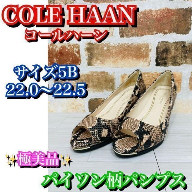 極美品✨コールハーン　COLEHAAN ウェッジソール　パイソン柄　5B 蛇柄