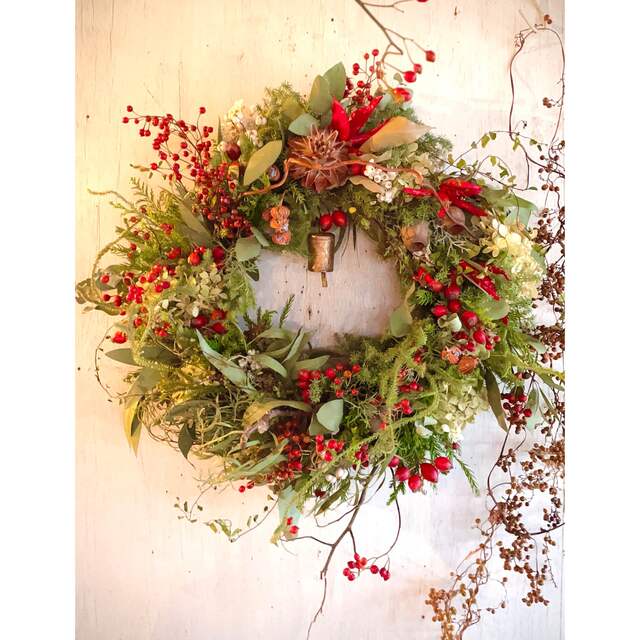 〜森の贈り物〜christmas wreathe○大きなクリスマスリース ハンドメイドのフラワー/ガーデン(リース)の商品写真