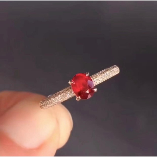 ⭐天然 ルビー ダイヤモンド リング k18 0.5ct