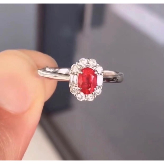 ⭐天然 ルビー ダイヤモンド リング k18 0.55ct - リング(指輪)