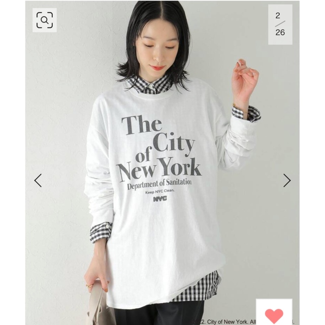 Plage(プラージュ)の【Plage】新品★タグ付★未使用　NYC ロングスリーブ TEE ホワイト レディースのトップス(Tシャツ(長袖/七分))の商品写真