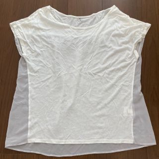 ユニクロ(UNIQLO)のTシャツ　半袖カットソー　異素材　S(Tシャツ(半袖/袖なし))