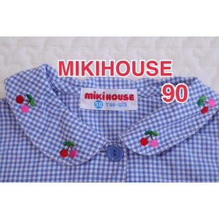 ミキハウス(mikihouse)のMIKIHOUSE ミキハウス  さくらんぼ　チェック　シャツ　90(ブラウス)