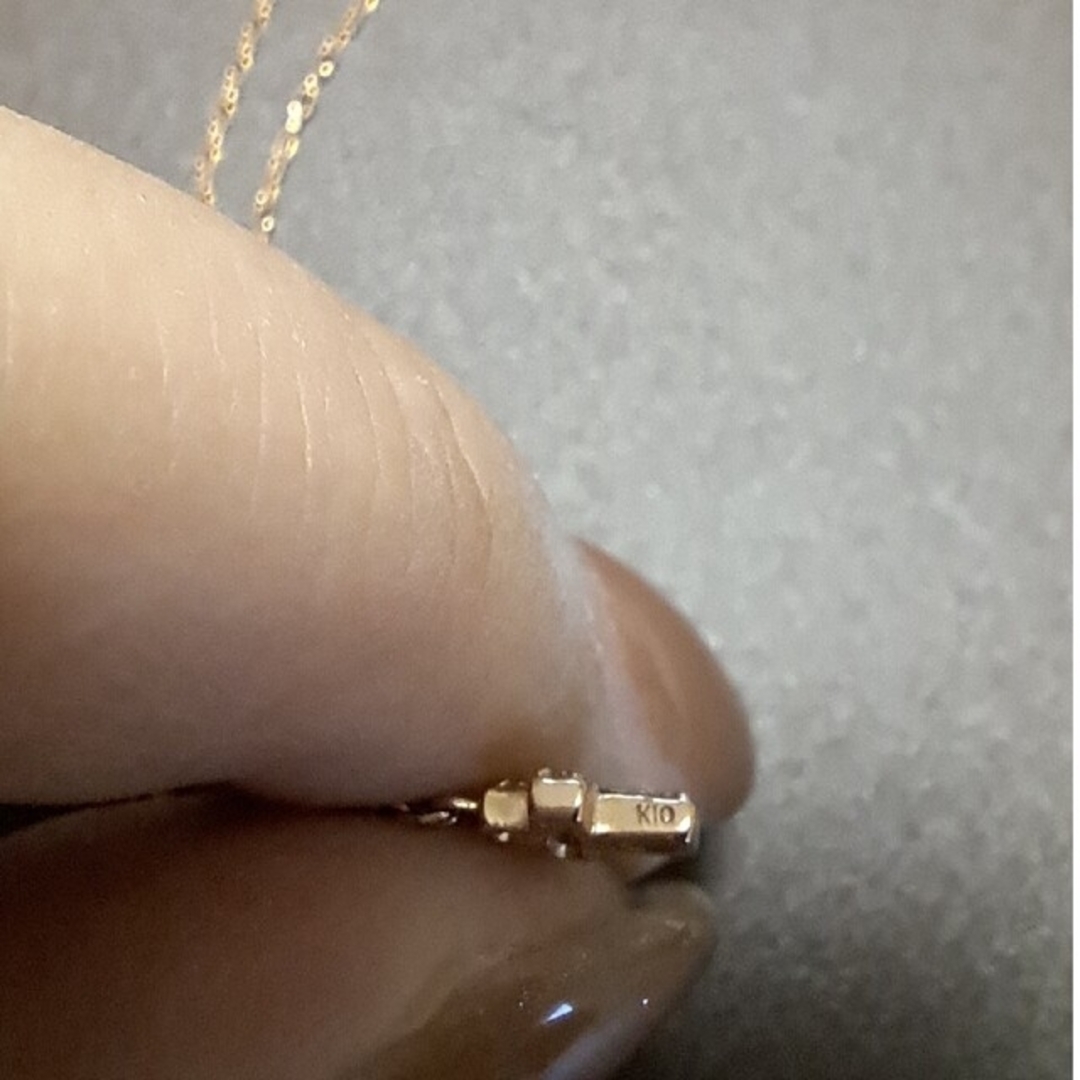 10kピンクゴールド　ダイヤクロスネックレス レディースのアクセサリー(ネックレス)の商品写真