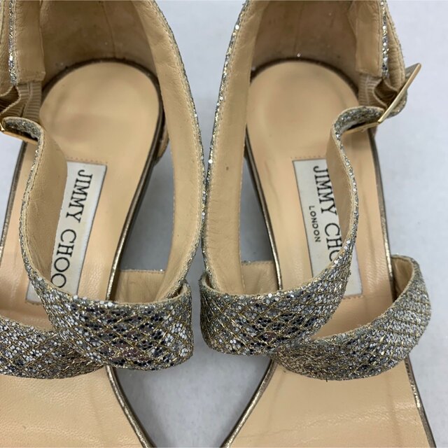 JIMMY CHOO(ジミーチュウ)のJIMMY CHOO グリッターサンダル レディースの靴/シューズ(サンダル)の商品写真