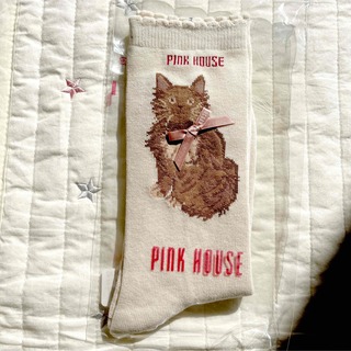 ピンクハウス(PINK HOUSE)のピンクハウス　猫ちゃんソックス　ホワイト(ソックス)