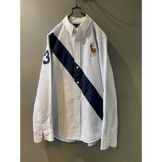 ラルフローレン(Ralph Lauren)のビンテージ ラルフローレン 長袖 シャツ ボーダー ナンバー 刺繍 希少 美品(シャツ/ブラウス(長袖/七分))