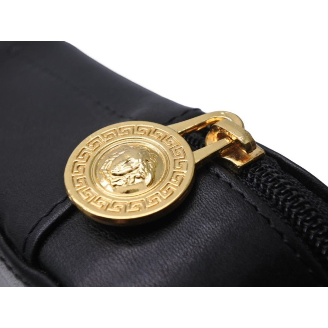 Gianni Versace ジャンニ ヴェルサーチ ジュエリーボックス メデューサ レザー ブラック ゴールド 美品  43789