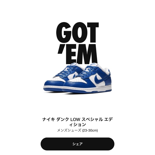 nike dunk varsity royalスニーカー