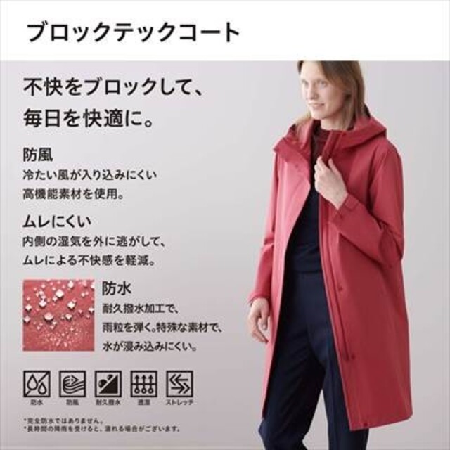 【3回程度着用のみ】UNIQLO ユニクロ ブロックテックコート メンズ S