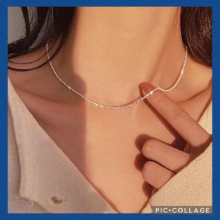 ♥️NEW ♥️シルバー ネックレス キラキラ シンプル チェーン パーティー(ネックレス)