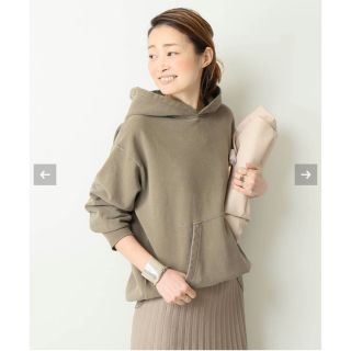 ドゥーズィエムクラス(DEUXIEME CLASSE)のTreasure hoody カーキ　一度着用(パーカー)