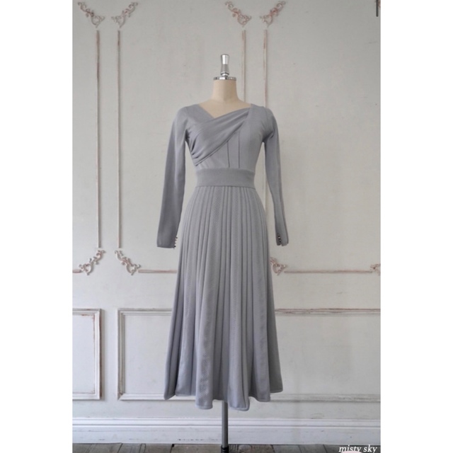 Her lip to(ハーリップトゥ)の【新品】Avignon Knit Lace Dress misty sky レディースのフォーマル/ドレス(ロングドレス)の商品写真