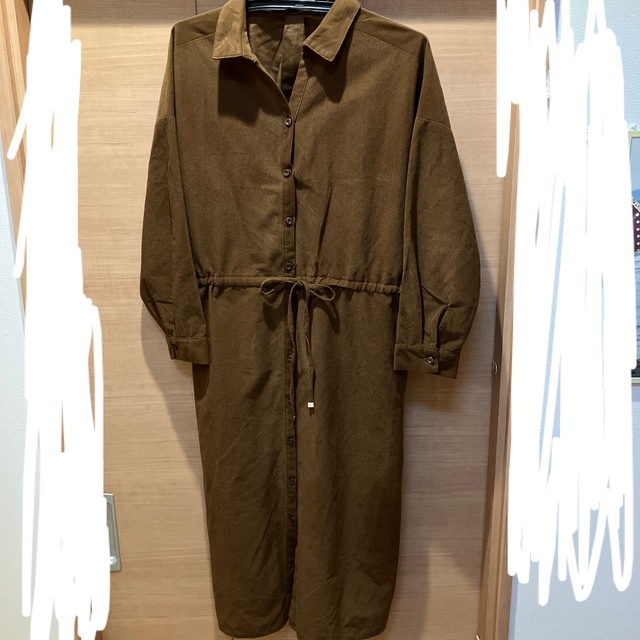 chocol raffine robe(ショコラフィネローブ)のコーデュロイ　ワンピース　ブラウン レディースのワンピース(ロングワンピース/マキシワンピース)の商品写真