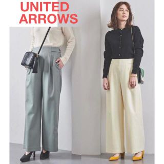 ユナイテッドアローズ(UNITED ARROWS)の未使用ユナイテッドアローズウールハイウエストワイドパンツ36グレー系(カジュアルパンツ)