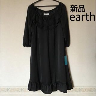 アースミュージックアンドエコロジー(earth music & ecology)の新品未使用 earth music&ecology チュニックワンピース 黒(チュニック)