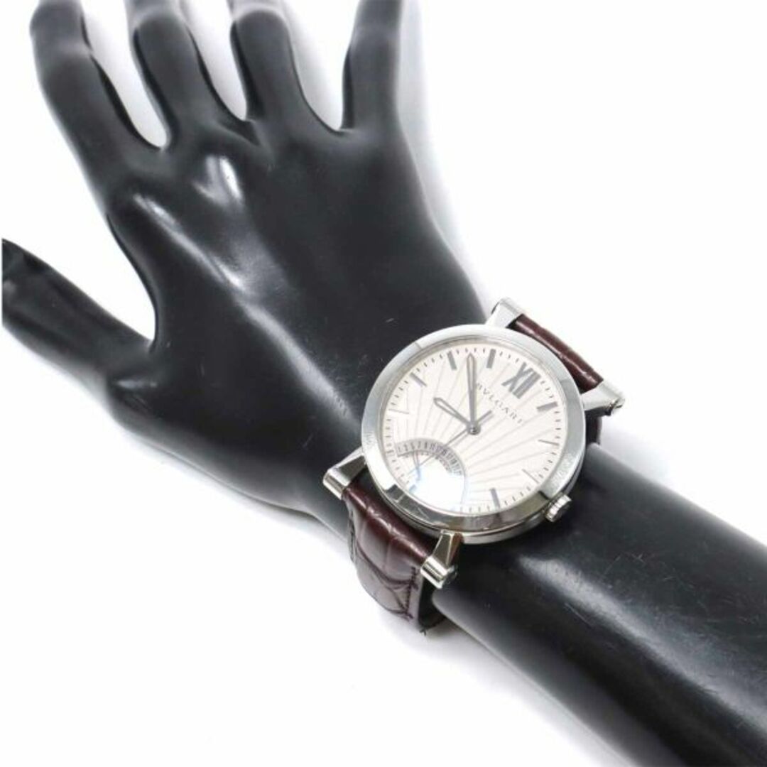 ブルガリ BVLGARI ソティリオ レトログラード SB42SDR メンズ 腕時計 デイト シルバー 文字盤 裏スケルトン 自動巻き Sotirio VlP 90172879