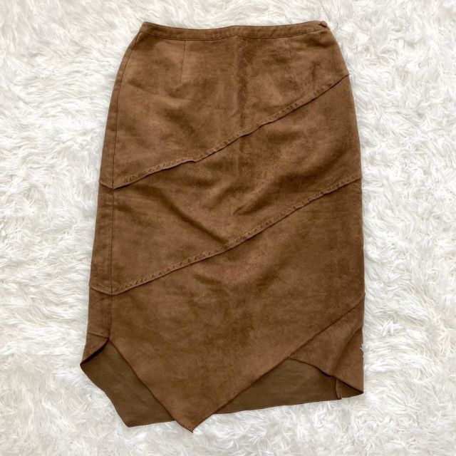 CINEMA CLUB(シネマクラブ)のCINEMA CLUB シネマクラブ スカート 茶色 ブラウン M ヘムスカート レディースのスカート(ひざ丈スカート)の商品写真