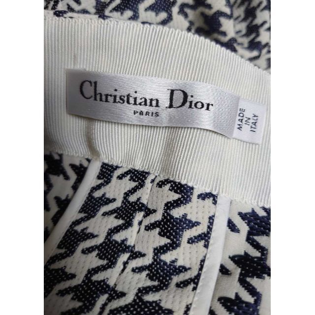 40丈48㎝ウエストChristian Dior 2022 CDベルト 千鳥格子ジャガード スカート