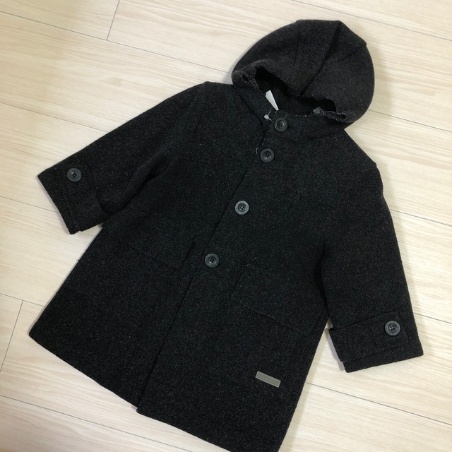 PETIT BATEAU(プチバトー)のKIDSプチバトー　フード付きコート　グレー キッズ/ベビー/マタニティのキッズ服男の子用(90cm~)(コート)の商品写真