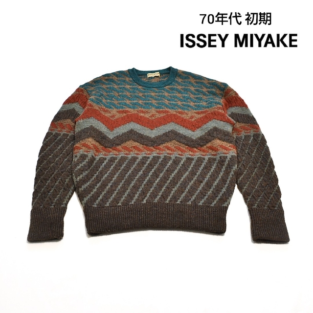 70年代 初期タグ ISSEY イッセイミヤケ オールスタイル 総柄 セーター-